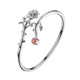 Braccialetti con rosa da donna Bracciale con fiore di rosa Bracciale rigido Gioielli per ragazze Gotico Vintage Romantico Regali di San Valentino